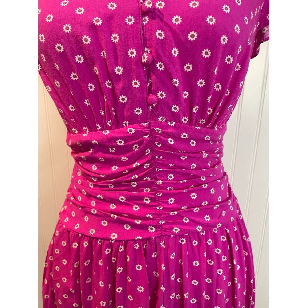 Matilda Jane Pink Floral Dress With Ruched Waist & Button Details - Picture 5 of 16